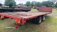 25ft red twin axel bale trailer - 4