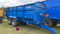 Stewart GX 18-23S 18T grain/silage trailer, nearly new Michelin tyres 560/60R22.5, rear drawbar, load sensing air brakes with ABS, hydraulic brakes, hydraulic rear door with grain chute, silage sides. 2016
