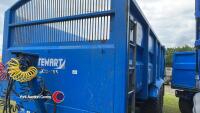 Stewart GX 18-23S 18T grain/silage trailer, nearly new Michelin tyres 560/60R22.5, rear drawbar, load sensing air brakes with ABS, hydraulic brakes, hydraulic rear door with grain chute, silage sides. 2016 - 2