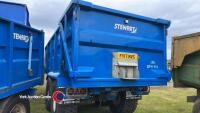 Stewart GX 18-23S 18T grain/silage trailer, nearly new Michelin tyres 560/60R22.5, rear drawbar, load sensing air brakes with ABS, hydraulic brakes, hydraulic rear door with grain chute, silage sides. 2016 - 9