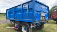 2011 Stewart GX11-15S 11T tandem axle tipping trailer with removable sides, making 16ft 6 ins flatbed trailer. LED lights, super singles - 3