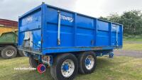 2011 Stewart GX11-15S 11T tandem axle tipping trailer with removable sides, making 16ft 6 ins flatbed trailer. LED lights, super singles - 5