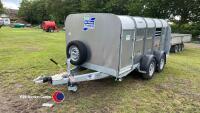 Unused Ifor Williams TA5G 10ft twin axle livestock trailer c/w LED lights and divider