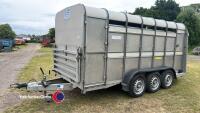 Ifor Williams 14ft tri axle cattle trailer with sheep decks, 2018 - 2