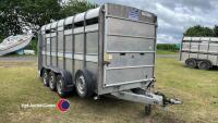 Ifor Williams 14ft tri axle cattle trailer with sheep decks, 2018