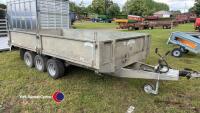 Graham Edwards 12ft x 6.6 tri axle flatbed trailer with sides and 6ft loading ramps