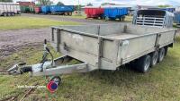 Graham Edwards 12ft x 6.6 tri axle flatbed trailer with sides and 6ft loading ramps - 2