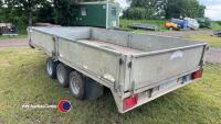 Graham Edwards 12ft x 6.6 tri axle flatbed trailer with sides and 6ft loading ramps - 3