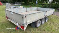 Graham Edwards 12ft x 6.6 tri axle flatbed trailer with sides and 6ft loading ramps - 4