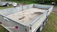 Graham Edwards 12ft x 6.6 tri axle flatbed trailer with sides and 6ft loading ramps - 5