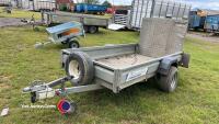 Indespension 8x4 plant trailer, 2 recent wheels and tyres, tows well, 7 pin magnetic lights, drop down back - 2