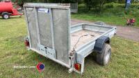 Indespension 8x4 plant trailer, 2 recent wheels and tyres, tows well, 7 pin magnetic lights, drop down back - 4
