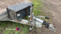 Graham Edwards triaxle flat bed trailer. Strap box on front. - 3