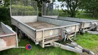 Ifor Williams LM147G twin axle plant trailer, full width ramp, sides, beaver and manual winch 3500kg