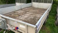 Ifor Williams LM147G twin axle plant trailer, full width ramp, sides, beaver and manual winch 3500kg - 3