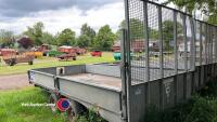 Ifor Williams LM147G twin axle plant trailer, full width ramp, sides, beaver and manual winch 3500kg - 3