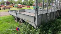 Ifor Williams LM147G twin axle plant trailer, full width ramp, sides, beaver and manual winch 3500kg - 4