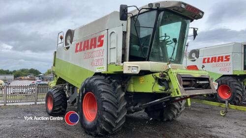 Claas Lexion 460 combine, c/w C750 Auto Contour header and trailer, straw chopper and OSR side knife, W937KBT. From Exors R A Watson dec'd, key and V5 in office