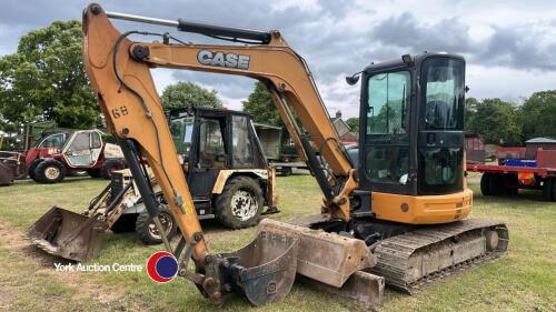 Case CX50B excavator, 6,000 hours, zero swing, piped, new steel tracks, blade, quick hitch, 2 buckets, 2013, key in office