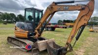 Case CX50B excavator, 6,000 hours, zero swing, piped, new steel tracks, blade, quick hitch, 2 buckets, 2013, key in office - 2