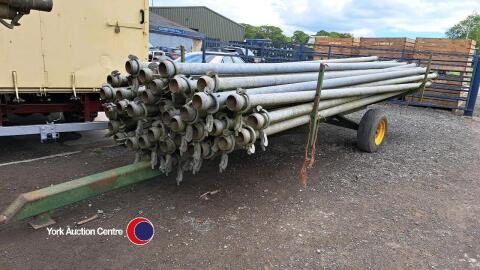 Irrigation pipes and trailer, 72 x 4 inch