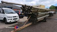 Irrigation pipes and trailer, 106 x 4 inch