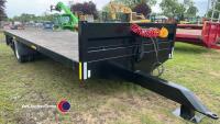 22ft flatbed bale trailer, air and hydraulic brakes, low ride height with ramp bar, LED flasher, gwo - 2