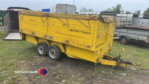 Viking twin axle trailer, drop sides and cover