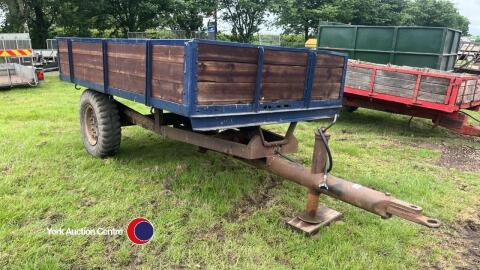 Two wheeled 3T tipping trailer, wooden body, working order