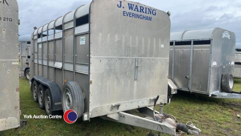 Ifor Williams 14ft tri-axle cattle trailer, key in office
