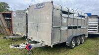 Ifor Williams 14ft tri-axle cattle trailer, key in office - 2