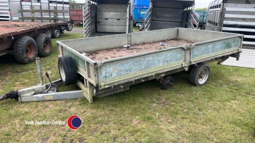 Indespension 12ft twin axle galvanised drop side trailer 3.5T, requires wheel hub