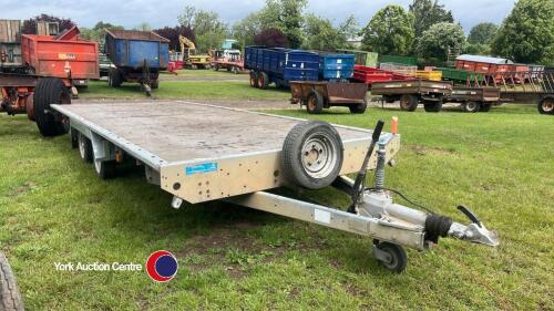 Woodford 18ft flatbed twin wheel flatbed car trailer with ramps, just serviced, gwo