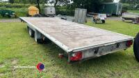 Woodford 18ft flatbed twin wheel flatbed car trailer with ramps, just serviced, gwo - 3