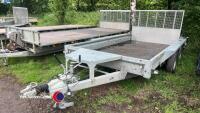 Ifor Williams GX126 twin axle 3500 kg plant trailer LED lights, 2023 - 2