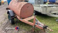 Water/fuel bowser 1000L only used for water, 20mm pipe fittings on back, with brakes - 2