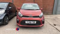 2018 Kia Picanto (Burnt Orange), YC68 FRR, 5 door, 1litre, petrol, 5 speed gearbox, 2 sets of keys, approx 1937 miles, no log book, no MOT, hpi clear - 5