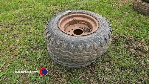 Pair of 10.0/7.5 R15.3 wheels and tyres