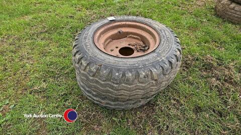 Pair of 10.0/7.5 R15.3 wheels and tyres
