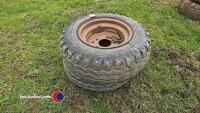 Pair of 10.0/7.5 R15.3 wheels and tyres