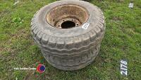 Pair of 10.0/7.5 R15.3 wheels and tyres