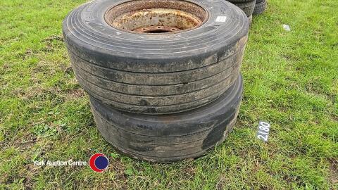 Pair of 385/65 R22.5 wagon tyres