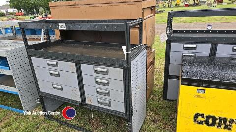 1 x van tool storage rack, 2 x van tool storage boxes