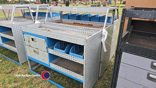 3 x van tool storage racks