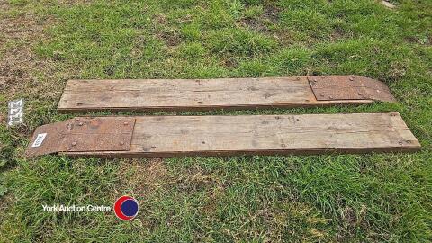 Pair of wood metal loading ramps