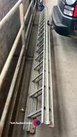 Pair of aluminium extension ladders, 15ft each