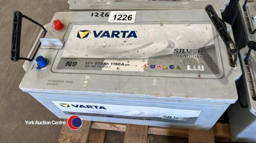 Varta 225amp battery, unused, fully charged