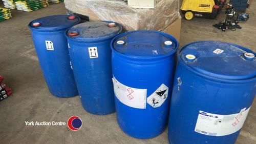 4 x 200L blue barrels, clean