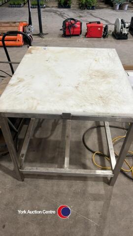 Stainless steel butchers block table
