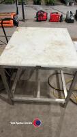 Stainless steel butchers block table